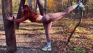 Pretty girlfriend sucked my dick naked in the forest KleoModel